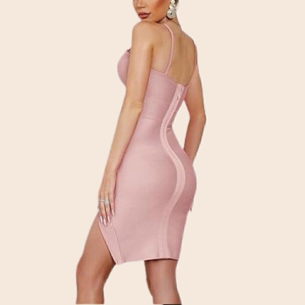 Light Pink Bandage Cocktail Party Dress Size XS - Picture 2 of 12